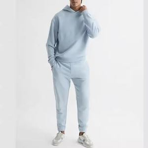 Sudadera con capucha para hombre con hombros caídos y algodón en blanco de fabricante - Product Image 6