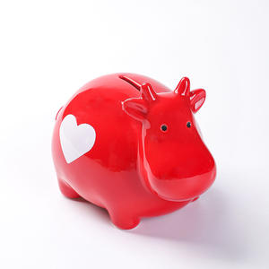 थोक नई रचनात्मक प्यारी गाय आकार सोना सिरेमिक मनी बैंक कस्टम चाइल्ड सिक्का बैंक शिशु उपहार सजावट के लिए - Product Image 2