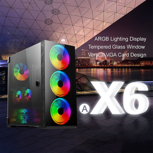 Gaming Computer Desktop Rgb Gabinete Gamer Pc Accessories Cpu Cabinet Gaming Computer Hardware Pc case with Fan