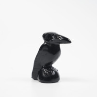 Polished Engraved Black Obsidian Crow Figurine Natural Healing Crystal Raven Statue Gothic Animal Carving Home Decor Reiki