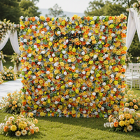 Mur de fleurs artificielles réalistes pour décorations de fond de cérémonie de mariage