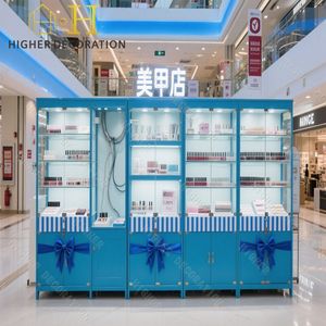 Table à ongles manucure avec support de vernis et étagère de rangement pour kiosque à ongles de salon - Product Image 1