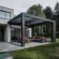 Pavillon extérieur en aluminium pour cérémonie de mariage, fête, événement, avec parois latérales amovibles, rideaux, draperies, décorations florales, toile de fond et sièges