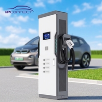 Estación de Carga para Vehículos Eléctricos de Corriente Continua de 60KW, 120KW, 320KW con Pantalla Publicitaria de 32 Pulgadas, Doble Conector CCS1 CCS2 CHADEMO GBT, OCPP 1.6J, 4G, RFID, IP54