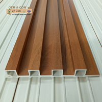 Revêtement mural en composite bois-plastique PVC pour intérieur, panneau mural WPC rainuré