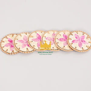 Top 1 exportación Vietnam moderno redondo creativo empalme Natural ratán Shell resina taza Mat posavasos almohadilla aislante Decoración de cocina - Product Image 3