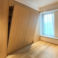 Lits Murphy horizontaux, meubles gain de place pour la maison, lit mural invisible pour petit appartement avec ensemble armoire, lits pliants