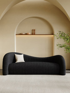 Sofá <span class=keywords><strong>Retro</strong></span> de Madera Negra de un Solo Asiento, Estilo Wabi-Sabi, para Salón de Belleza, Apartamento de <span class=keywords><strong>Alquiler</strong></span>, Sala de Estar <span class=keywords><strong>Pequeña</strong></span>, Tienda de Ropa, Recepción - Product Image 1