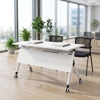 Meubles commerciaux modernes, bureau de formation pliable carré pour salles de réunion, tables de conférence, design à plateau rabattable, mobile