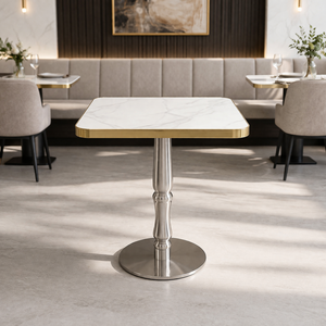 Mesa <span class=keywords><strong>de</strong></span> Comedor Cuadrada <span class=keywords><strong>de</strong></span> Mármol <span class=keywords><strong>de</strong></span> Alta Calidad 60x60, Diseño Moderno para Restaurante, Uso en Exteriores o Hoteles, Gran Venta - Product Image 1