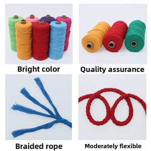 34mm 100m Dark Green/Peacock Blue/Golden Yellow Cotton Cord for Handmade DIY Projects Decorating Outdoor Furniture - Product Image 2