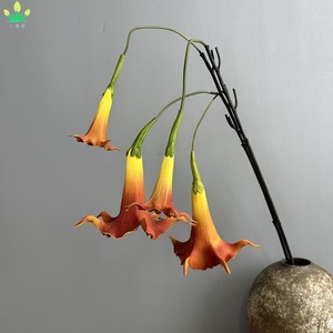 Flor Artificial de Datura <span class=keywords><strong>Stramonium</strong></span> de PU, Rama Larga Individual, Decoración Floral para Centro de Mesa, Hecha a Mano, para Decoración de Pascua y Fiestas - Product Image 4