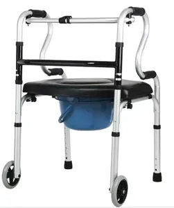 Medical Aluminum Rollator Walker Fold Up and Removable Back Support Rollator Foldable Walker With Seat