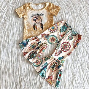 Conjuntos de Ropa Casual al por Mayor para Bebés y Niñas de 5 Años, Distribuidores de Ropa Infantil, Boutique, Conjunto de 2 Piezas con Pantalones de Campana - Product Image 4