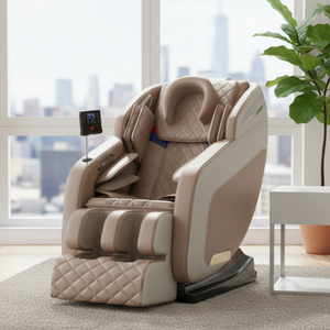 Cadeira de Massagem Automática de Luxo em Couro PU Cinza/Preto 2026, Venda Quente, Gravidade Zero, Dobrável 3D com Infravermelho - Product Image 1