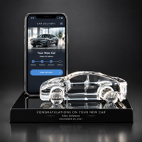 Neelpure 191347 Trophée personnalisé en cristal gravé en forme de voiture, support de téléphone imprimé UV, récompense de course pour concessionnaires automobiles