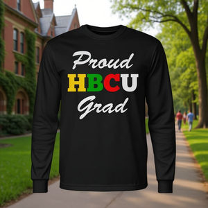 T-shirt a maniche lunghe per laureati HBCU, abbigliamento per ex studenti universitari afroamericani - Product Image 3