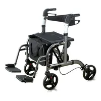 רפואי מתקפל אלומיניום אור משקל ניידות קניות הליכון rollator כיסא גלגלים עם הדום