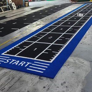 Tapis de glisse en <span class=keywords><strong>gazon</strong></span> artificiel PE sur mesure, haute densité, <span class=keywords><strong>synthétique</strong></span>, pour salle de sport, 16 mm, noir, avec ligne blanche - Product Image 1