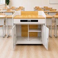 Pupitre en bois multifonctionnel multimédia, pupitre intelligent pour la salle de classe, utilisation par les enseignants, design minimaliste moderne, mobilier scolaire