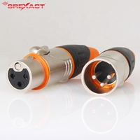 Conector de Audio XLR Macho Profesional SREXACT IP65 Impermeable 3P/15A, Pines de Latón Plateados, Acabado de Carcasa en Níquel Mate, PA 3m
