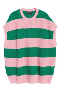 Pull <span class=keywords><strong>sans</strong></span> manches personnalisé pour <span class=keywords><strong>homme</strong></span>, avec écusson OEM rayé vert et rose, anti-plis et anti-rétrécissement, modèle hiver - Product Image 6
