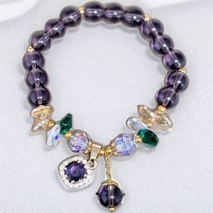 Manufacturer's Trendy Amethyst Natural Stone Beaded <strong>Bracelet</strong> for Friendship Best Friends <strong>Sister</strong> Lucky Beads Perfect Gift Idea - Product Image 4