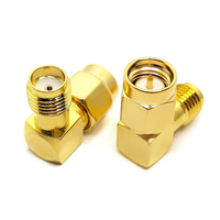 Adaptateur d'antenne RF coaxial SMA mâle vers SMA femelle en forme de L à 90 degrés