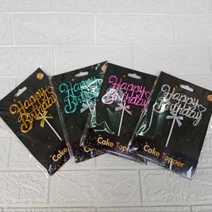 Adorno de Pastel de Cumpleaños en 3D de Plástico con Letras Cursivas, Decoración para Pastel de Cumpleaños, Ideal para Baby Shower - Product Image 1