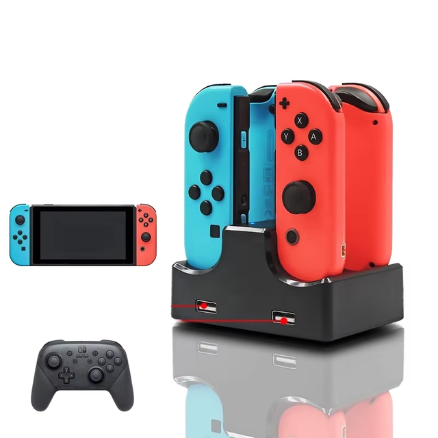4 in 1 Charger Dock Station LED Charge Stand Holder With Micro USB Cable for Nintendo Switch Console Joycon Joy-con Controller