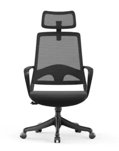 Новое поступление, удобное Сетчатое офисное кресло с массажным поворотом, высокая средняя спинка, подголовник, подголовник