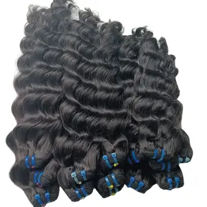 100% Human Hair Extensions 100% Vietnamese Hair With Natural Wave Texture Weft Hair Super Glossy Super Soft&Silk No Synthetic Ha