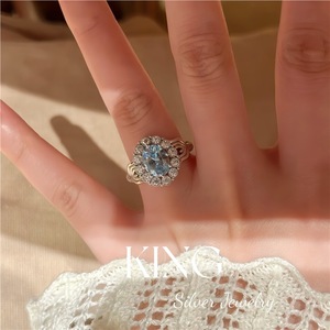 Anillo de Plata de Ley S925 con Diseño de Cola de Sirena Azul Océano, con Incrustaciones de Flores, Anillo Fino para Mujer, Regalo, Joyería King Silver - Product Image 5