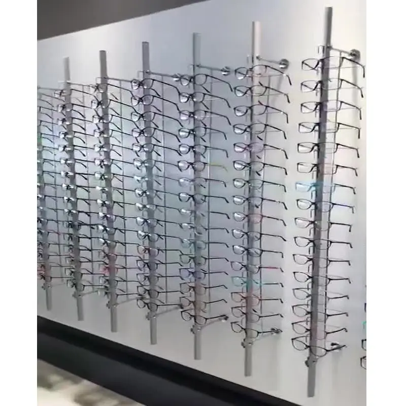 Lockable 금속 유리 진열대 홀더 알루미늄 합금 안경알 진열대 잘 고정된 색안경 전시 막대