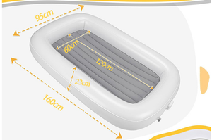 Letto gonfiabile portatile da viaggio per bambini moderna culla per neonati compatta con lati alti per bambini e neonati - Product Image 2