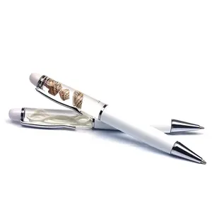פופולרי מתכת צף טוויסט כדור עט מותאם אישית 3D צורת מצוף בתוך צף נוזל כדורי עט עבור מתנה או קידום