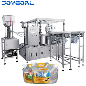 Shanghai machinery 2 head nozzles automatic liquid mineral water premade stand up spout pouch filling and capping machine