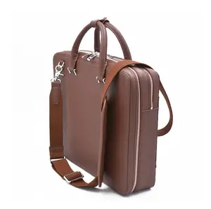 Оптовая продажа, кожаный портфель на заказ, сумка для ноутбука, мужская деловая сумка с несколькими отделениями