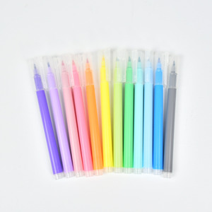 Ensemble de 12 stylos marqueurs à l'eau lavables de couleur <span class=keywords><strong>pastel</strong></span>, stylos de dessin pour enfants dans un sac suspendu en PVC transparent - Product Image 4