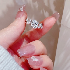 Xinfly PT950 Platinum Diamond <b>Ring</b> Main Stone Setting 1CTS Lab Grown Diamond Wedding Engagement <b>Statement</b> <b>Ring</b> - Product Image 2