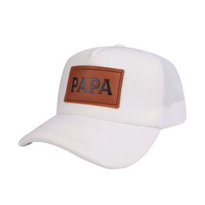 High Quality Retro Portable 6-Panel 112 Cap Style Structured Mesh Trucker <b>Hat</b> with Leather Patch Logo - Product Image 2