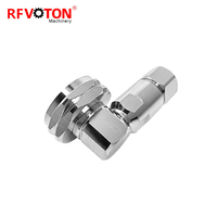 Connecteur mâle coaxial RF 50 Ohm 7/16 DIN à angle droit avec pince pour câble coaxial super flexible de 1/2 pouce