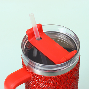 Bottiglia Termica da 40oz con Manico in Acciaio Inox, Decorata con Strass Rosa e Verde, per Donne e Viaggi - Product Image 2