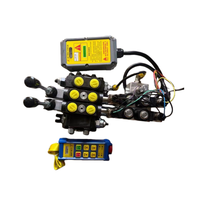 Vanne solénoïde hydraulique à commande directionnelle à 5 bobines 12v à distance, vanne hydraulique sectionnelle à commande à distance pour grue avec télécommande électrique