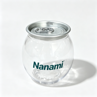 Pot en plastique PET transparent B5 210 ml avec couvercle à ouverture facile en aluminium, logo personnalisé pour les boissons gazeuses, les jus, le café