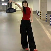 Nouveau style – Gilet d'été sexy rouge sans manches, respirant, décontracté, doux et épicé, à col semi-montant, idéal comme sous-vêtement.