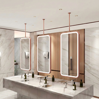 Kingstin Miroir LED Suspendu Îlot SDB | Tactile Dimmable Anti-buée | Tige Sur Mesure Projets Hôtels