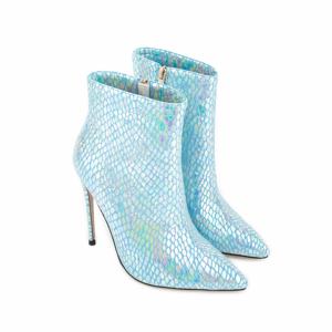 <span class=keywords><strong>Bottines</strong></span> de <span class=keywords><strong>danse</strong></span> Sexy à bout pointu pour femme, chaussures à <span class=keywords><strong>talons</strong></span> hauts de haute qualité, mode peau de serpent bleu brillant, <span class=keywords><strong>bottines</strong></span> pour dames, nouvelle collection hiver - Product Image 6
