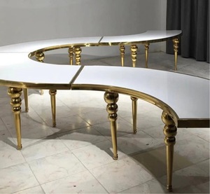 Gold Dining <strong>Table</strong> Gold <strong>Table</strong> Wedding Centerpieces Event Planning Decoration Free Combination of <strong>Tables</strong> and Chairs - Product Image 5