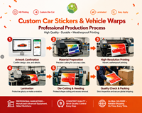 Autocollant réfléchissant en vinyle pour carrosserie de voiture, découpé sur mesure, avertissement de sécurité, imperméable, pour camion, SUV, remorque
